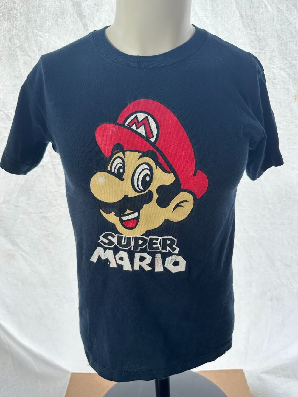 Super Mario Boy's Dark Blue T Shirt Size Large Alstyle